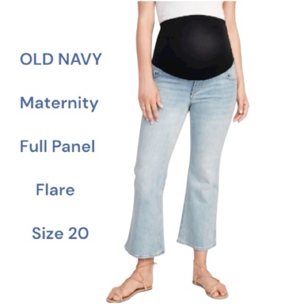 Maternity Old Navy Full-Panel Cropped Flare Jeans Plus Size 20